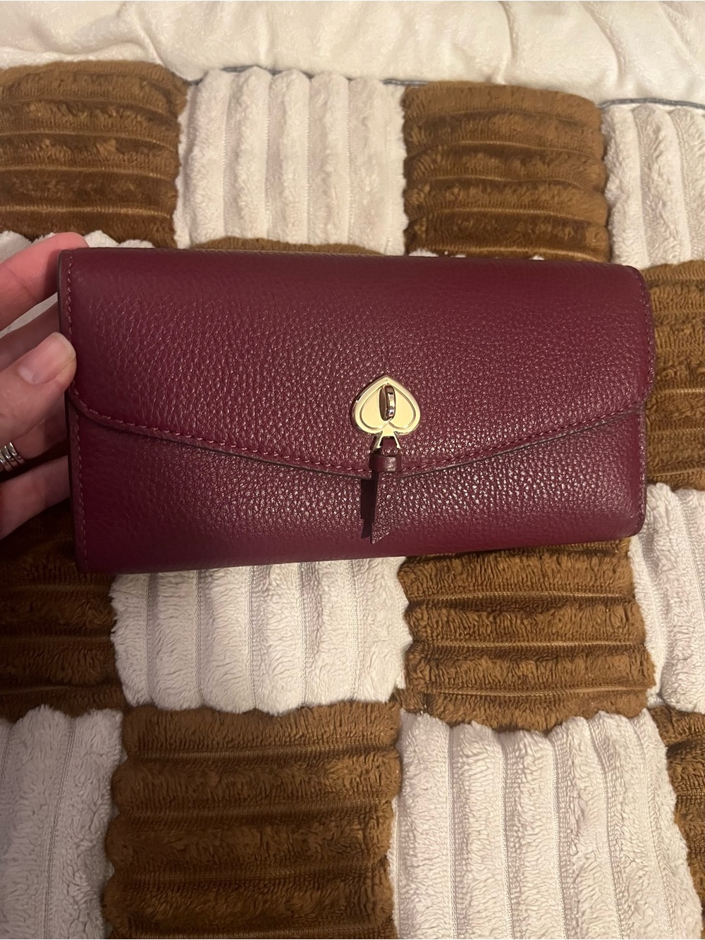 Kate Spade Marti Pebbled Leather Wallet in Deep Berry NWTS!